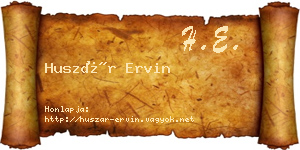 Huszár Ervin névjegykártya