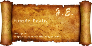 Huszár Ervin névjegykártya