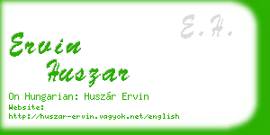 ervin huszar business card