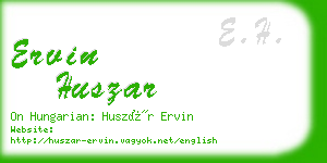 ervin huszar business card